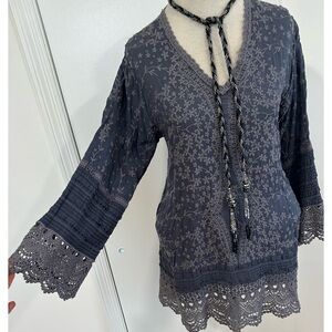 Sale!! Johnny Was Bohemian Embroidered Mini Dress /Tunic Top Blouse
